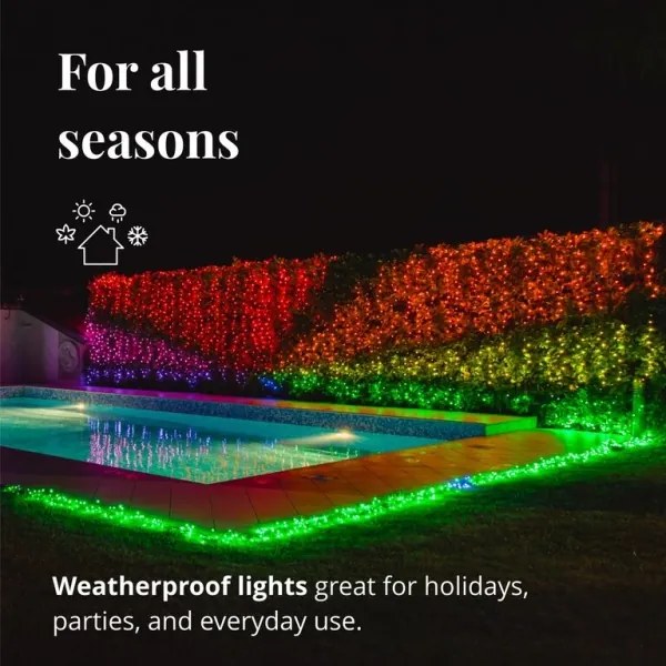 Twinkly TWS250STP-BEU - Catena luminosa LED RGB per esterni, 250 LED, 23,5 m, IP44, Wi-Fi