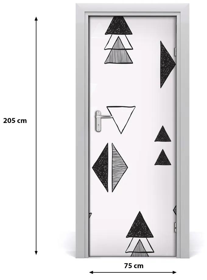Adesivo per porta interna triangoli 75x205 cm