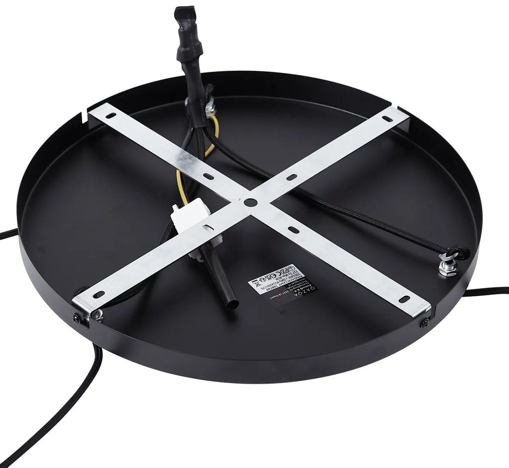 Lampada a sospensione retrò nera con vetro arancione a 3 luci - Denise