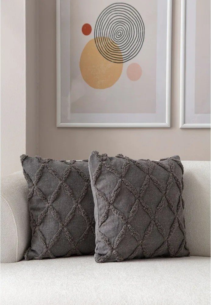 Federe decorative in set 2 pz 43x43 cm Tuffet – Mioli Decor