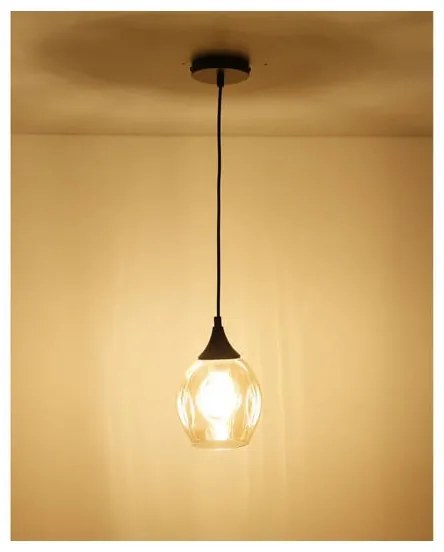 Lampadario a sospensione con filo ASPA 1xE27/40W/230V nero