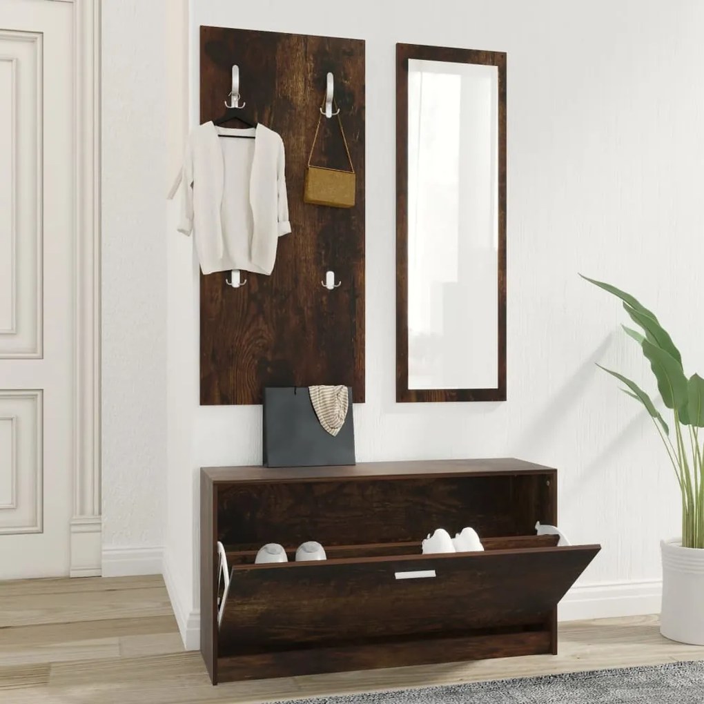 Set Scarpiere 3 İn 1 Rovere Fumo İn Legno Multistrato /