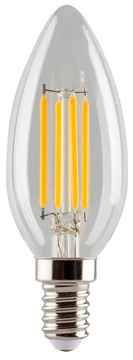 e3light - Lampadina LED 4W (470lm) Fiamma Trasparente CRI90 Dimmerabile E14