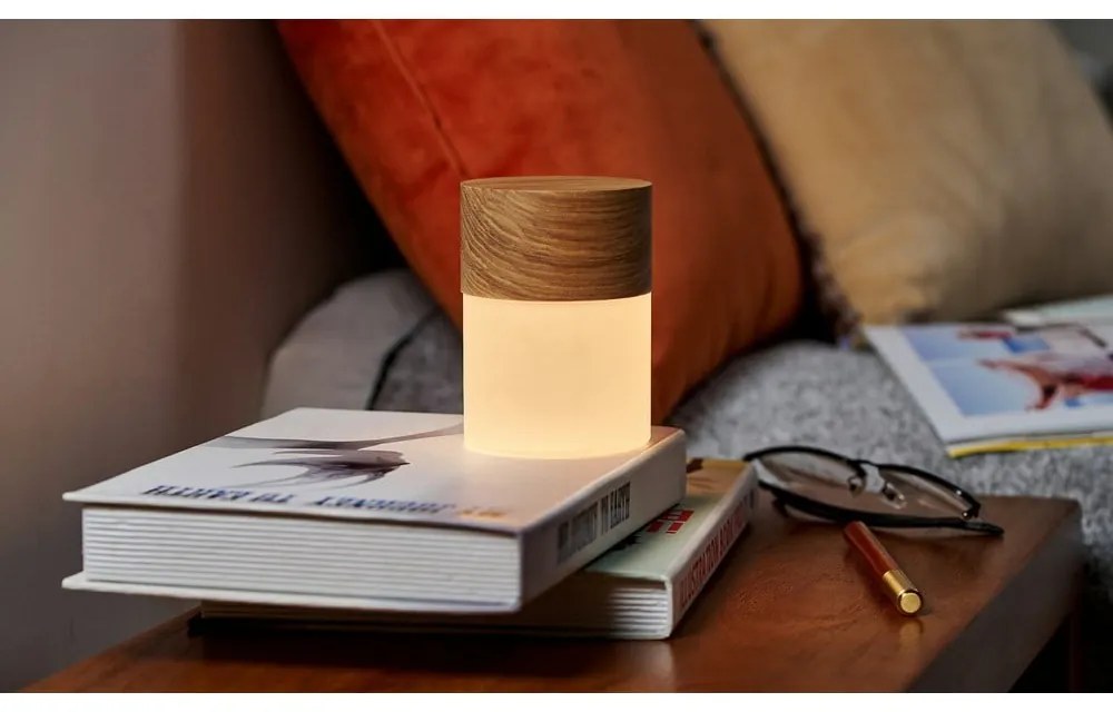 Lampada da tavolo dimmerabile in colore naturale con paralume in vetro (altezza 10,5 cm) Lemelia - Gingko