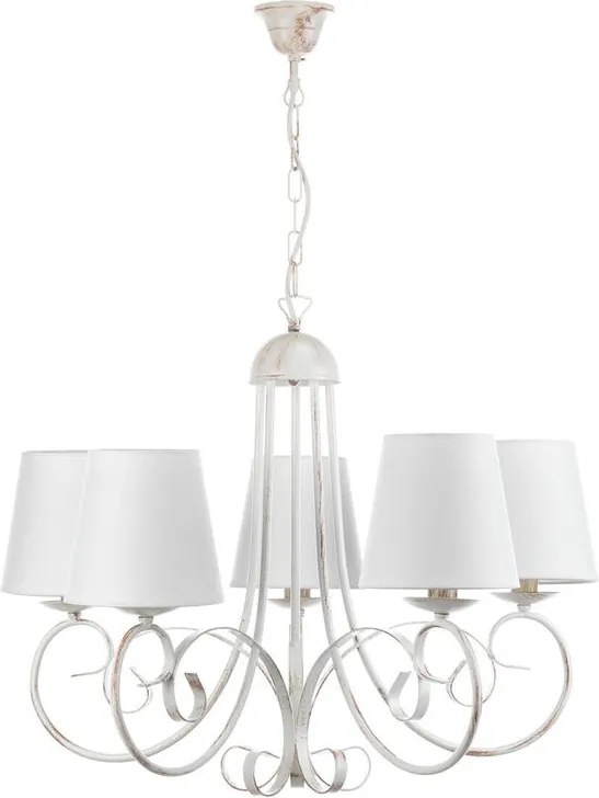 Lampadario Country charm Lampadario Country charm Pompe  5x E14 bianco paralume bianco 5x E14