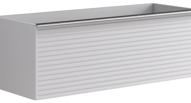 Mobile da bagno sospeso sotto lavabo L 120 x H 40 x P 45.5 cm bianco laccato opaco, 1 cassetto Pixel stripes