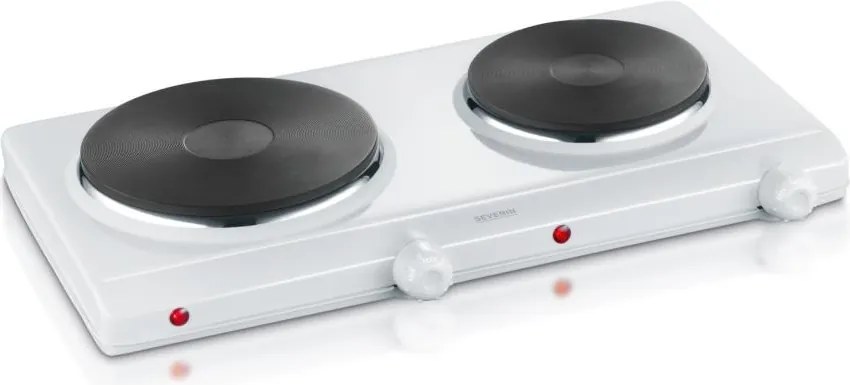 Severin DK 1042 - Fornello elettrico a due piastre 2500W/230V bianco