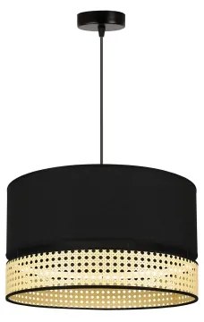 Duolla - Lampadario a sospensione con filo DOUBLE RATTAN 1xE27/15W/230V diametro 40 cm nero/beige
