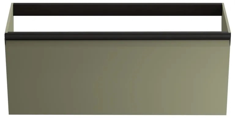 Mobile da bagno sospeso sotto lavabo Fusion L 99.5 x H 40 x P 45.5 cm verde salvia opaco, 1 cassetto