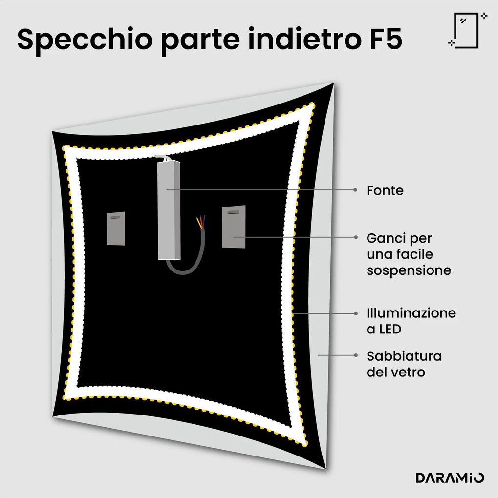 Specchio con luce LED F5