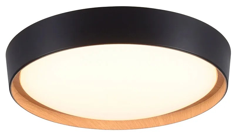 Lampada da soffitto rustica nera con LED dimmerabile a 3 livelli - Jure