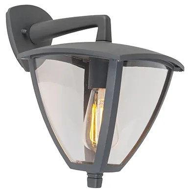 Lanterna da parete classica per esterni con luce verso il basso grigio scuro IP44 - Platar