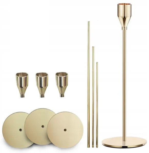 Set da 3 portacandele dorati