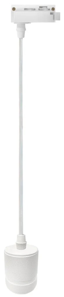 Lampada a Sospensione E27 per Binario Monofase - Bianca