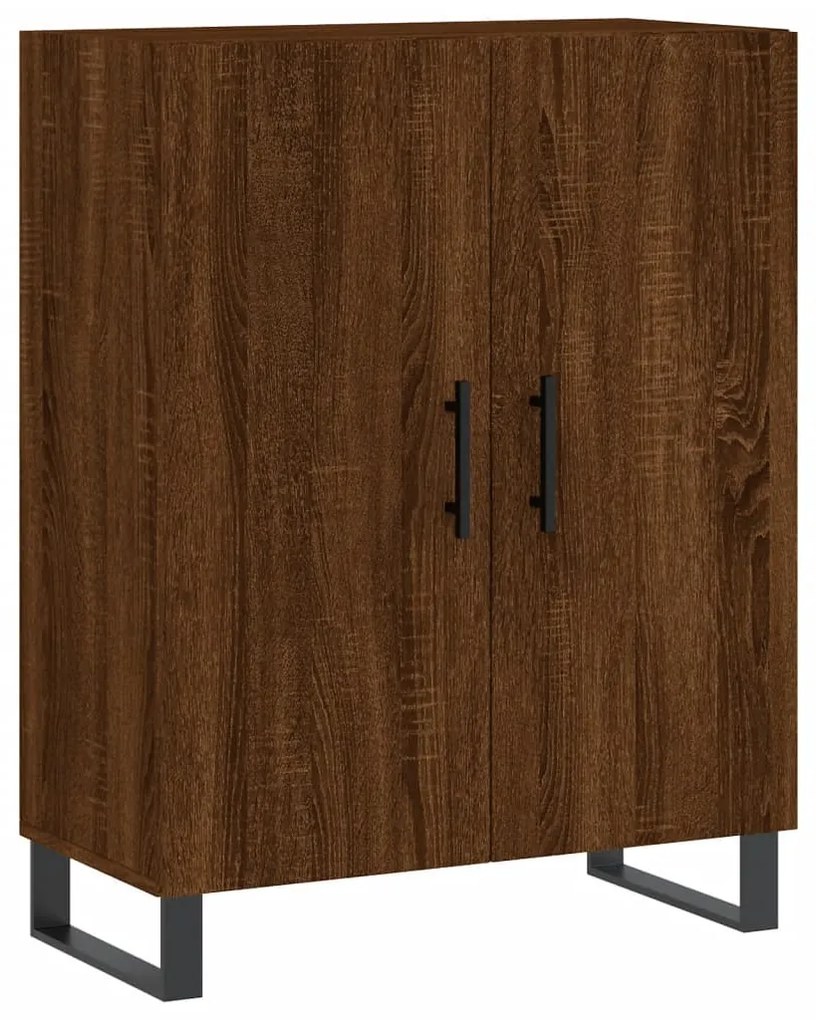 Credenza rovere marrone 69,5x34x90 cm in legno multistrato