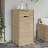 Armadietto Portaoggetti Giardino Beige 55x55x111cm Polyrattan 365562