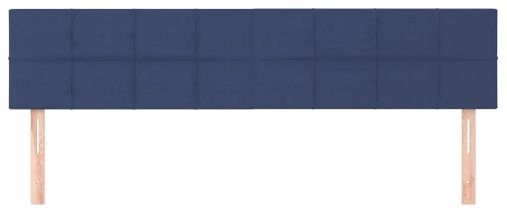 Testiera 2 pz blu 100x5x78/88 cm in tessuto