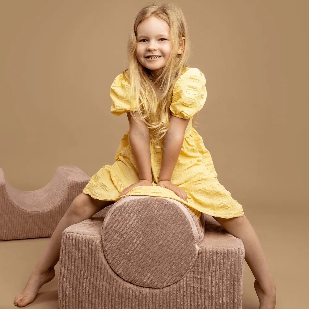 Gioco per psicomotricità color kaki in velluto a coste 4 pz altezza totale 30 cm 45x170 cm Montessori – Meowbaby