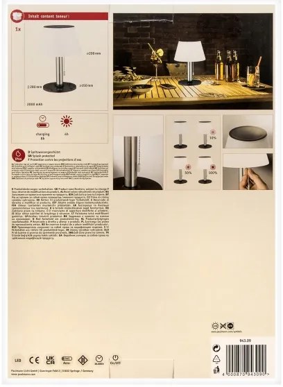 Paulmann 94309 - LED/0,8W IP44 Lampada solare dimmerabile LILLESOL 3,7V