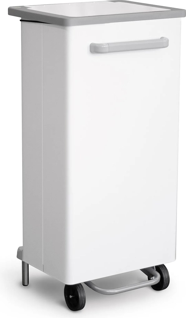 Pattumiera Per Raccolta Differenziata 47x37xh96 cm In Acciaio Verniciato a Pedale Bianco...