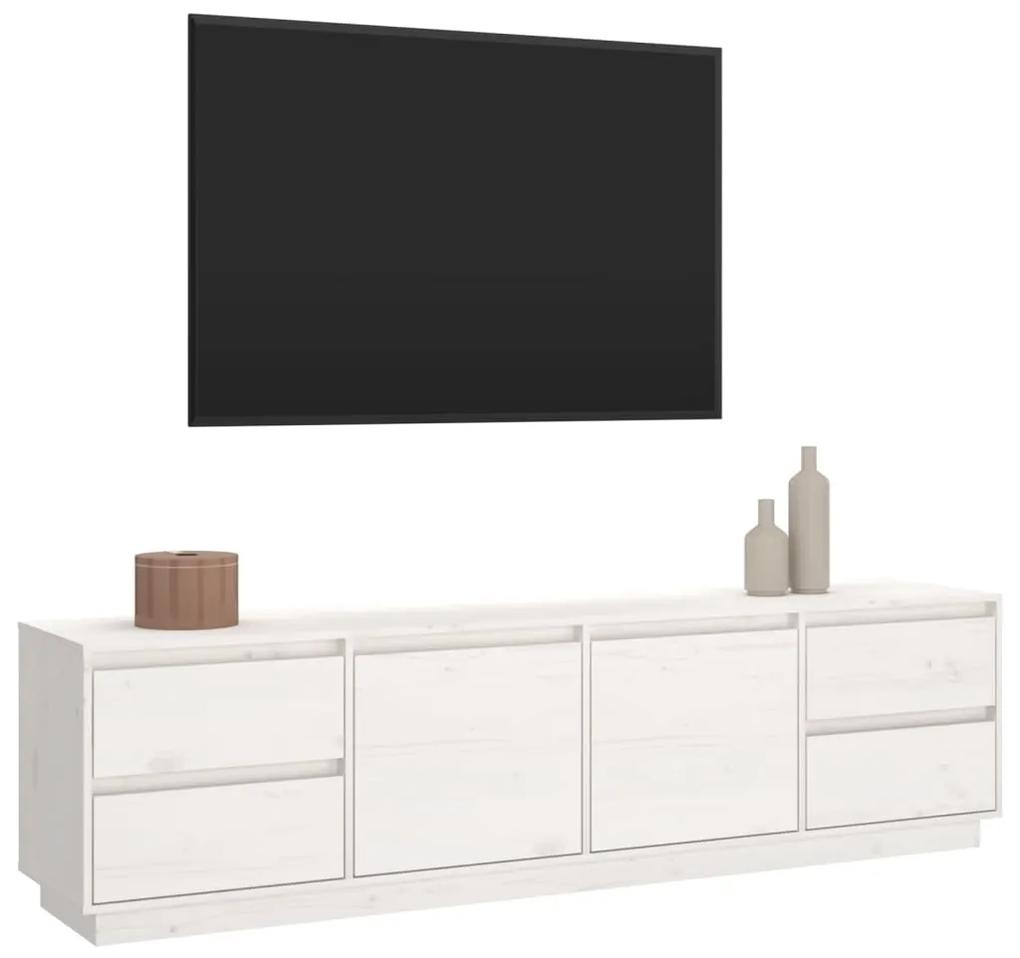Mobile porta tv bianco 176x37x47,5 cm in legno massello di pino