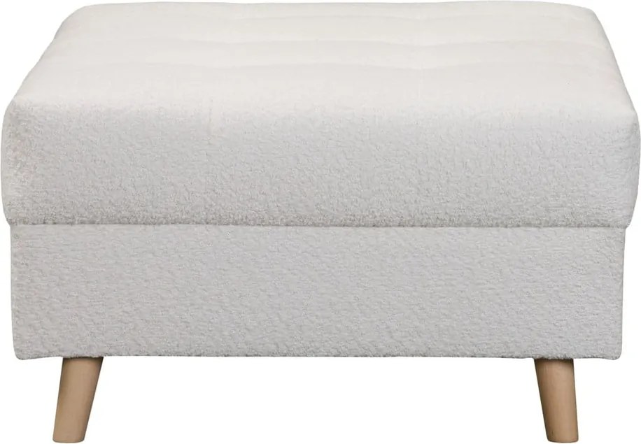 Sgabello in tessuto bouclé bianco Ariella - Ropez