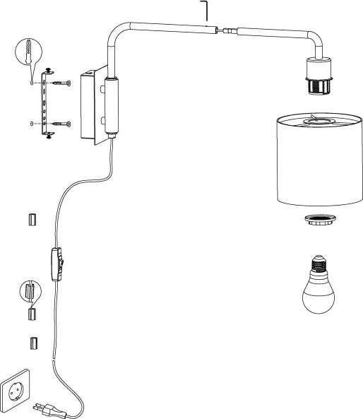Eglo 99348 - Applique STAITI 1xE27/40W/230V