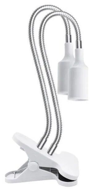 Lampada da tavolo flessibile con clip PLANTY 2xE27/30W/230V bianca per piante