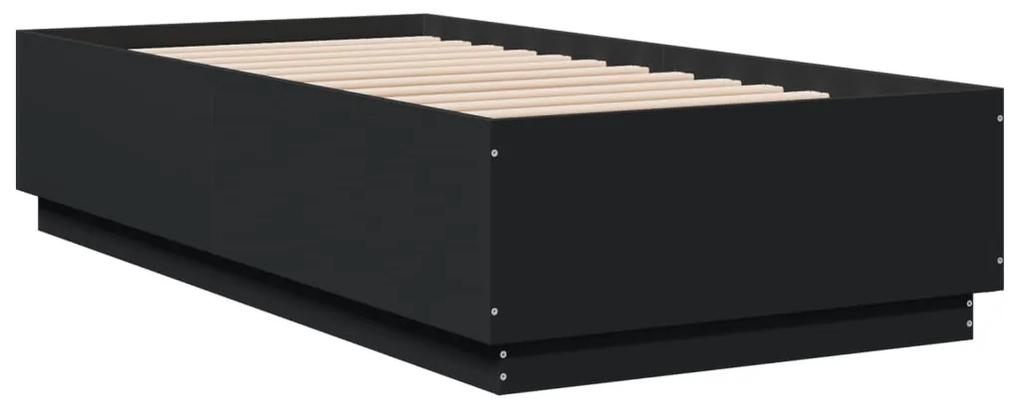 Giroletto con luci led nero 90x190 cm in legno multistrato