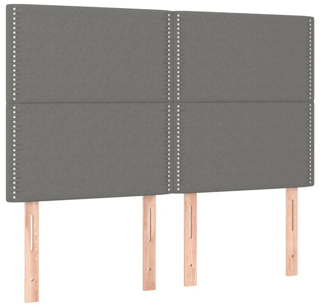 Giroletto a molle con materasso grigio scuro 140x190 cm tessuto