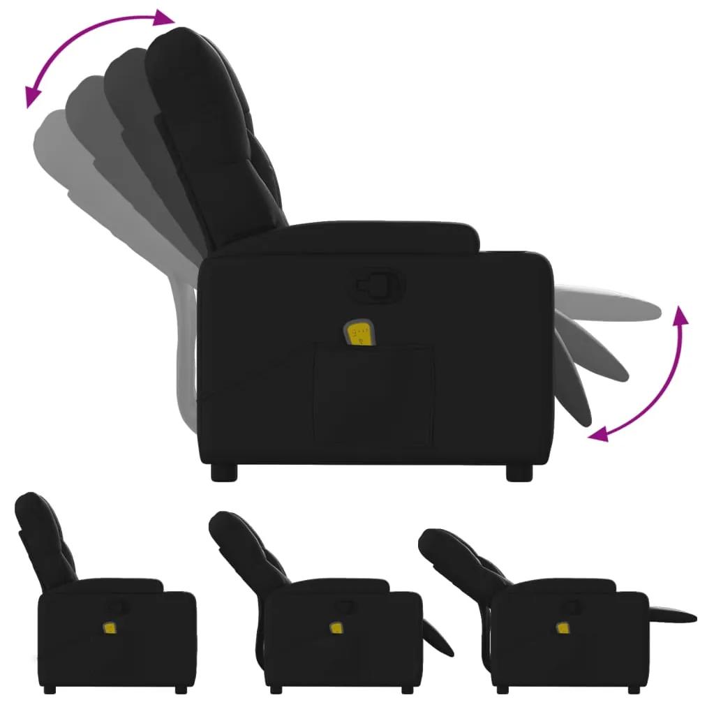 Poltrona massaggiante reclinabile nera in similpelle