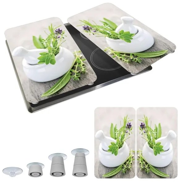 WENKO 2521420100 - Copri piano cottura 52x30 cm multicolore/grigio/trasparente