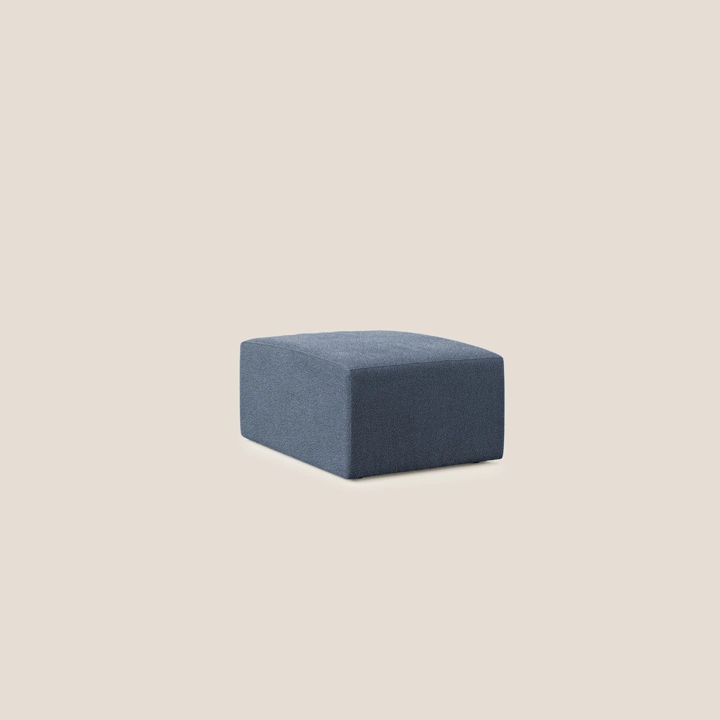 Nettuno modulo pouf in morbido tessuto bouclè T07 blu