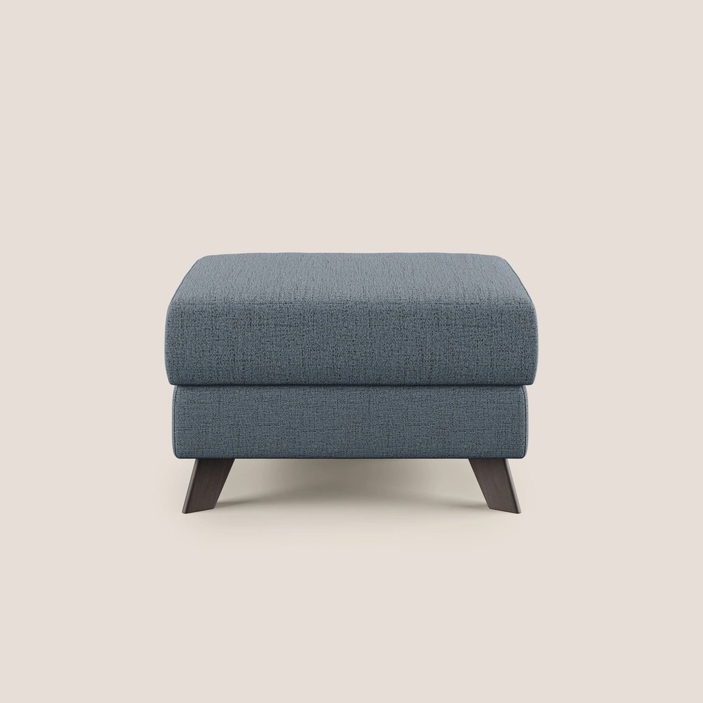 Moon Pouf contenitore e piedini alti in tessuto morbido impermeabile fiammato T03 blu