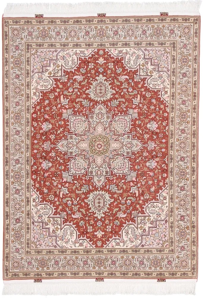 Tabriz Tappeto persiano 160x210 Beige (Iran) Annodato A Mano