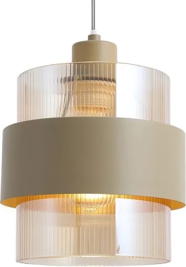 Lampadario a sospensione con cavo VALENTINO 3xE27/15W/230V beige/trasparente