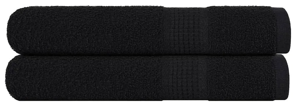 Asciugamani Per Sauna 2 Pz Neri 80x200cm 360g/m² 100% Cotone /