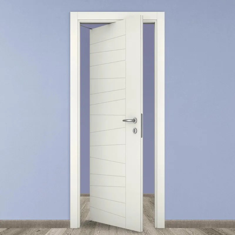 Porta tamburata rototraslante Madera bianco L 80 x H 210 cm sinistra