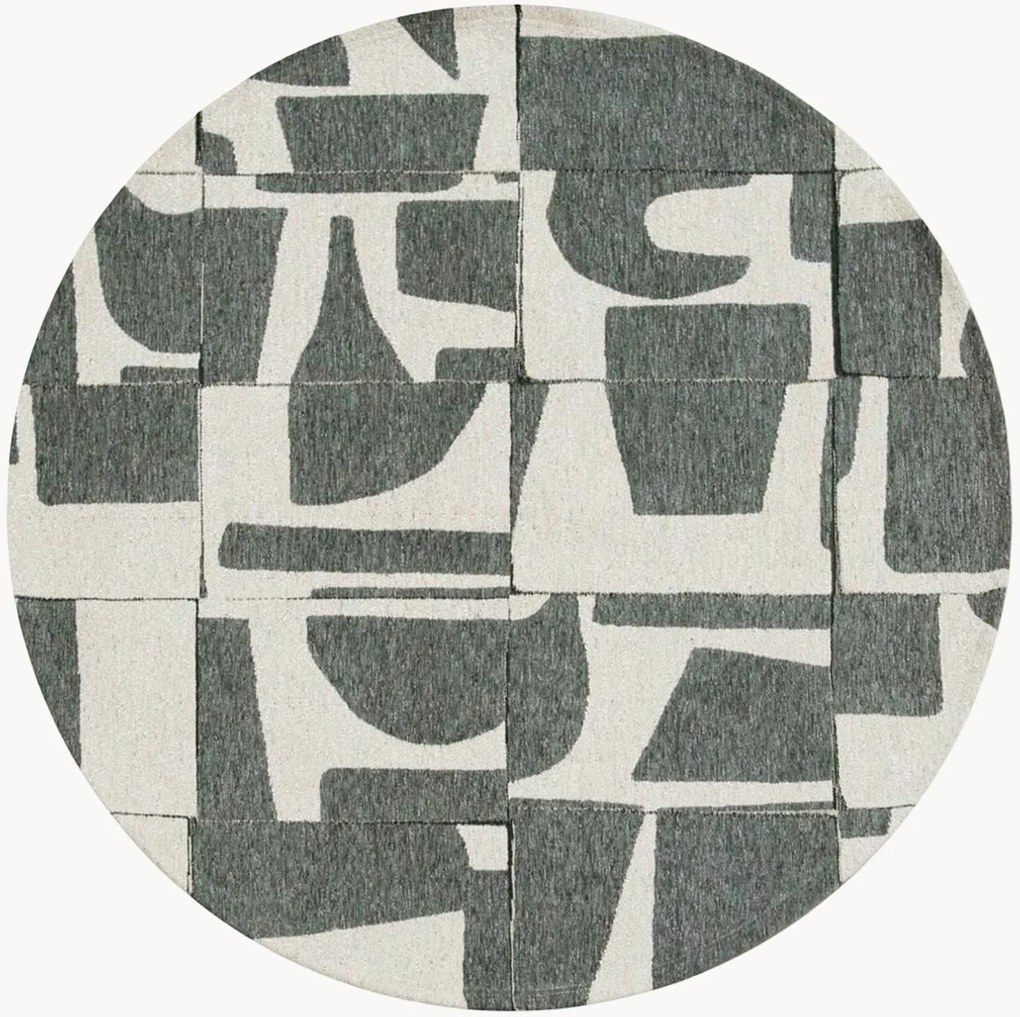 Tappeto rotondo jacquard lavabile da interno-esterno Papercut