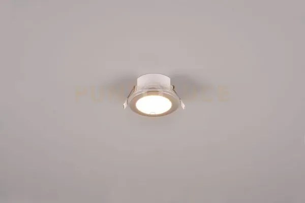 Faretto argus led rotondo con bordo cromato 653610106