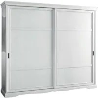 Armadio 2 porte scorrevoli moderno in legno frassino bianco 284x65x248 - Mobili 2G