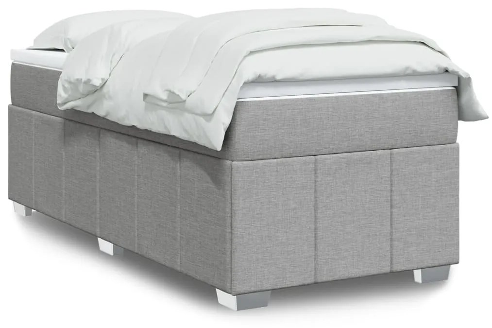 Giroletto A Molle Con Materasso Grigio Chiaro100x200 Cm Tessuto /
