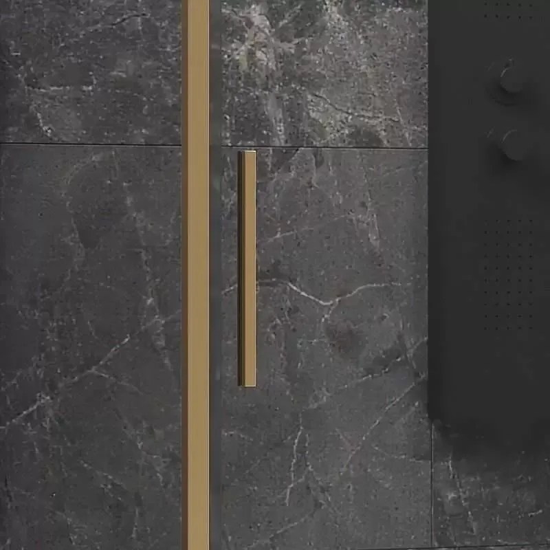 Kamalu - Box doccia oro satinato 80x100 scorrevole e fisso vetro 6mm altezza 200h | KLA-4000G