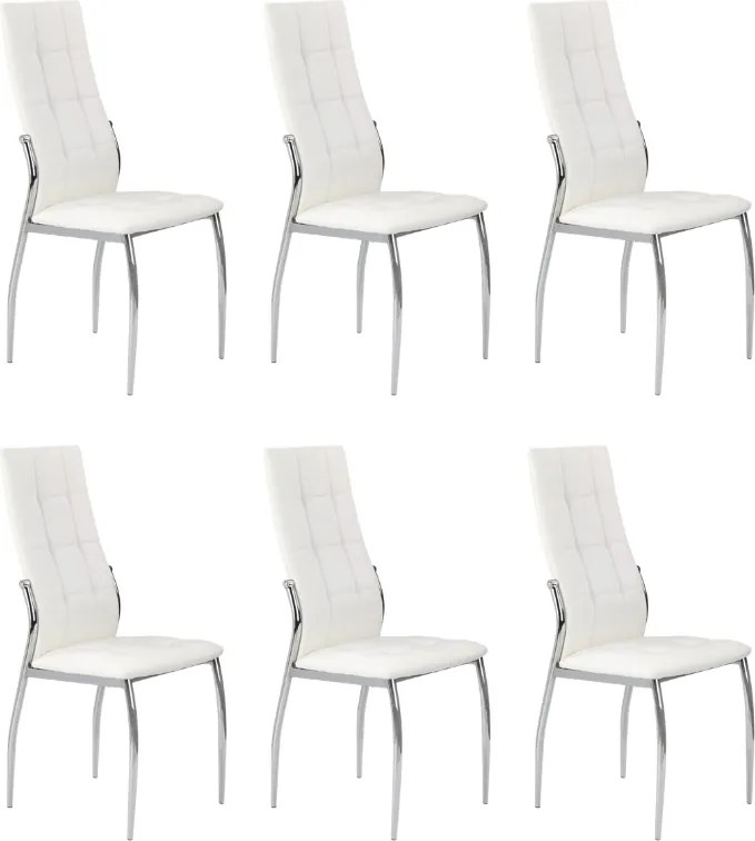 Set di 6 sedie K209 in ecopelle bianca