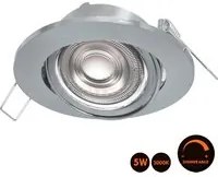 Faretto orientabile tondo incasso 80mm lampadina LED 5W MR16 DIMMERABILE 12V GU5.3 luce soffitto barca camper cucina RA90 SILVER