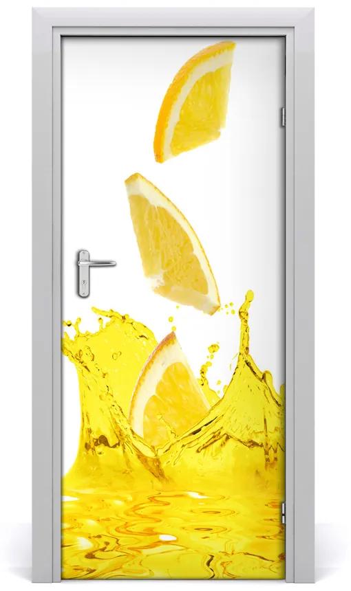 Adesivo per porta Succo di limone 75x205 cm