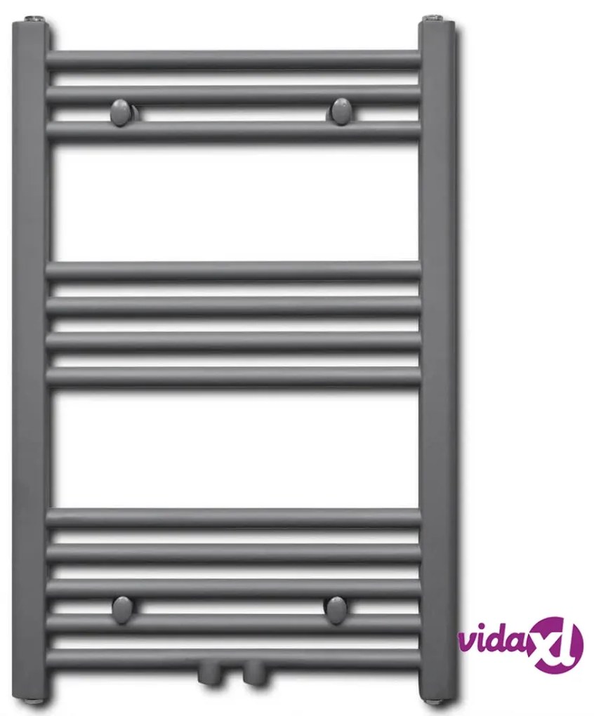vidaXL Radiatore Centrale Portasciugamano Dritto Grigio 500 x 764 mm