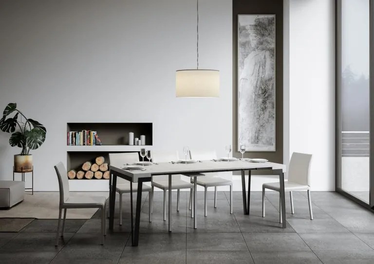 Consolle Allungabile Rio con Struttura Ruggine, 90x40/300 Rio premium / Bianco
