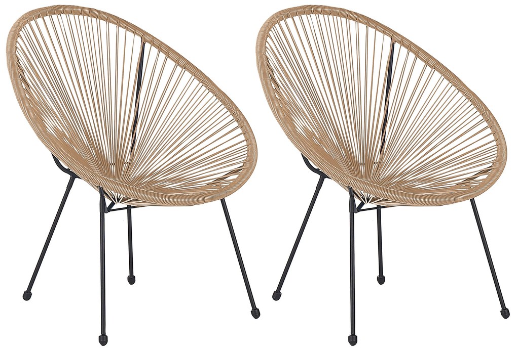 Set tavolo e sedie da balcone spaghetti beige ACAPULCO II Beliani