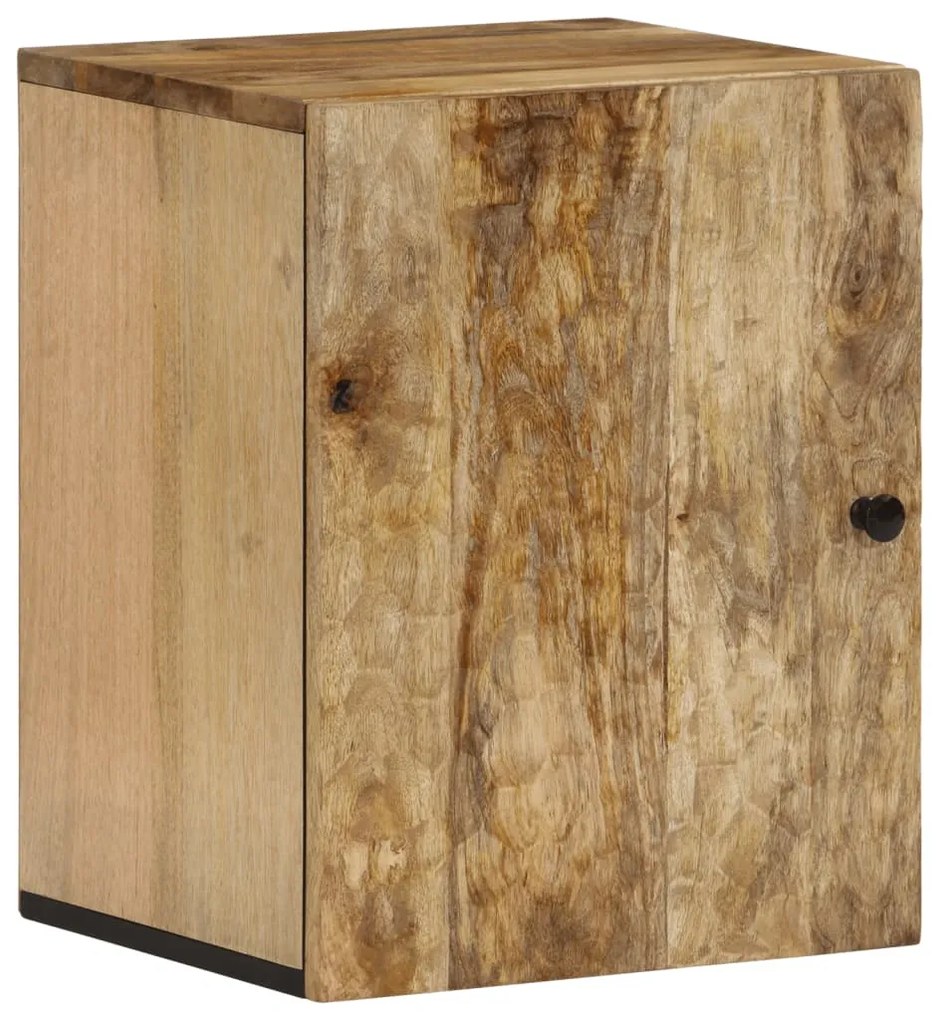 Mobile Da Bagno A Parete 38x33x48 Cm İn Legno Massello Di Mango /